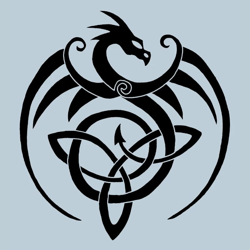 Dragon noir et symbole celte