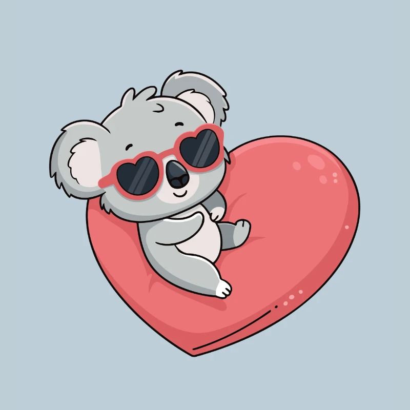 Koala-Herz-Gläser
