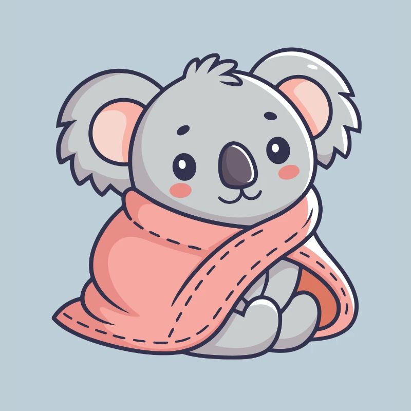 Koala-Cozy in einem rosa Schal