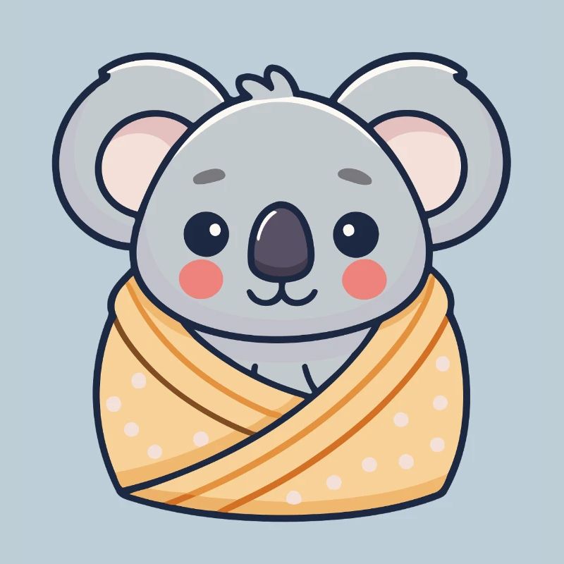 Koala cocon douillet pastel