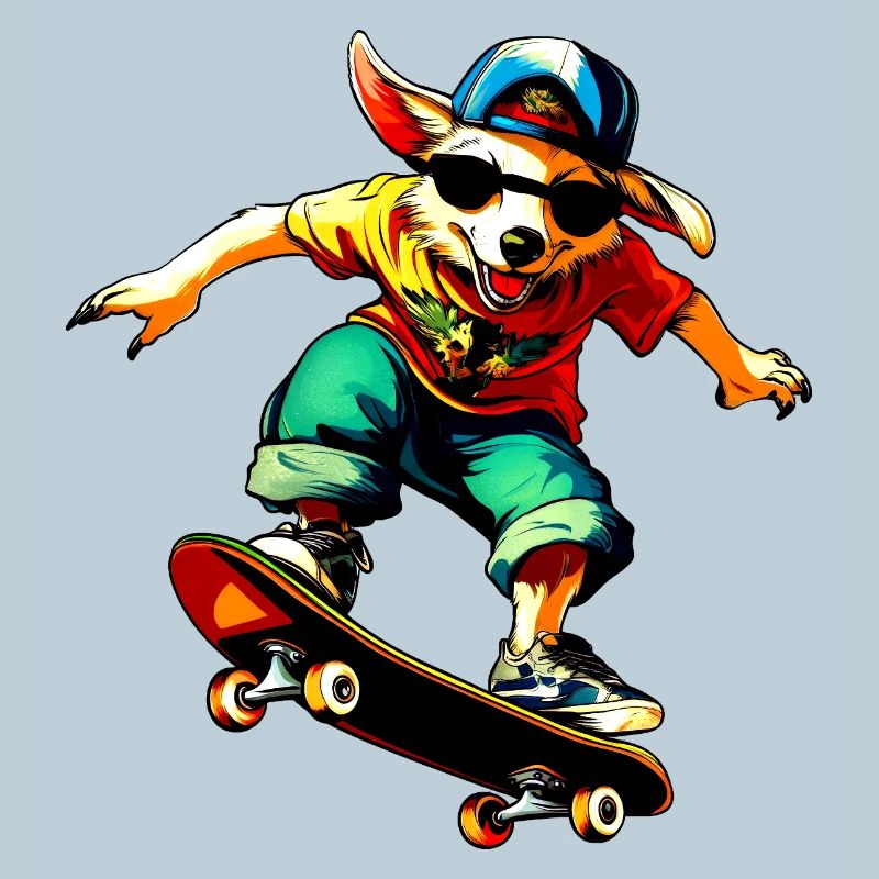 Australian Shepherd Skateboard Dog