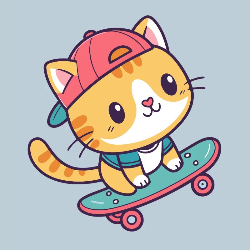 Bunte Skate-Katze