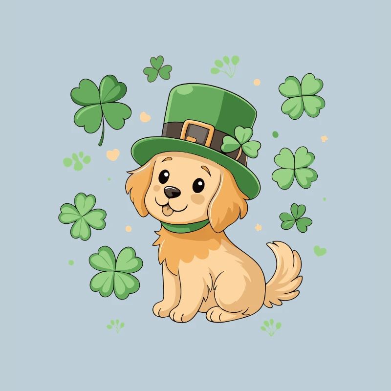 Chien Labrador Leprechaun et Trèfle Vert