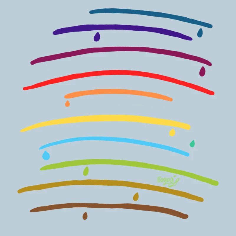 Rainbow arches with drops