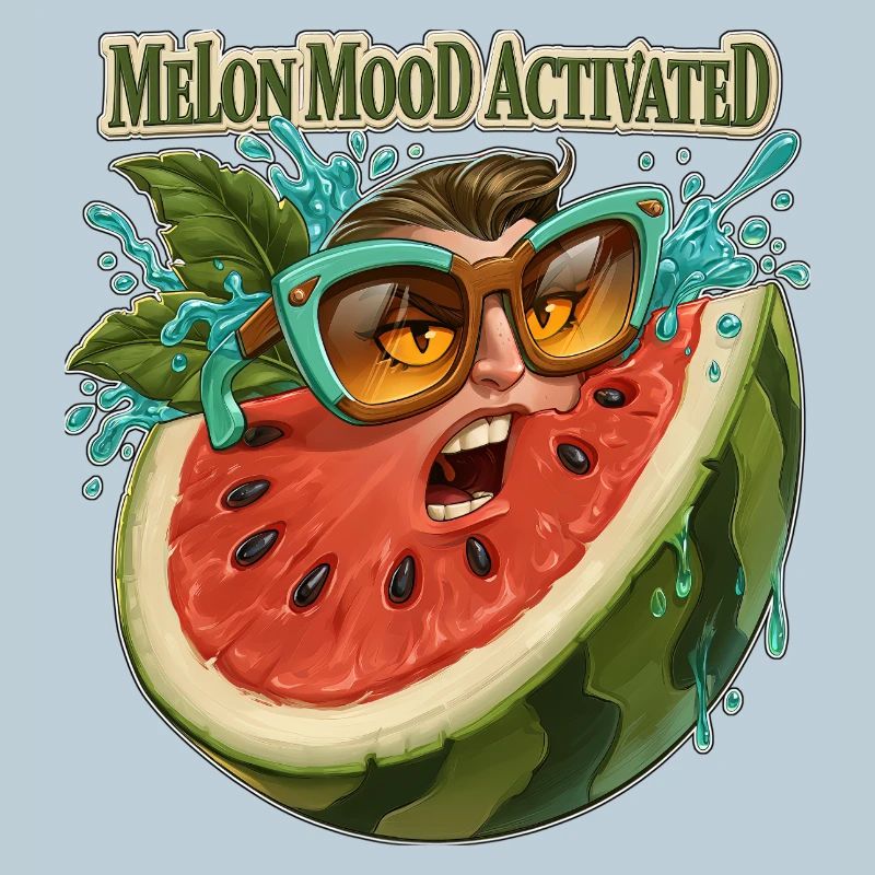 Visage drôle de pastèque activé par l’humeur de melon