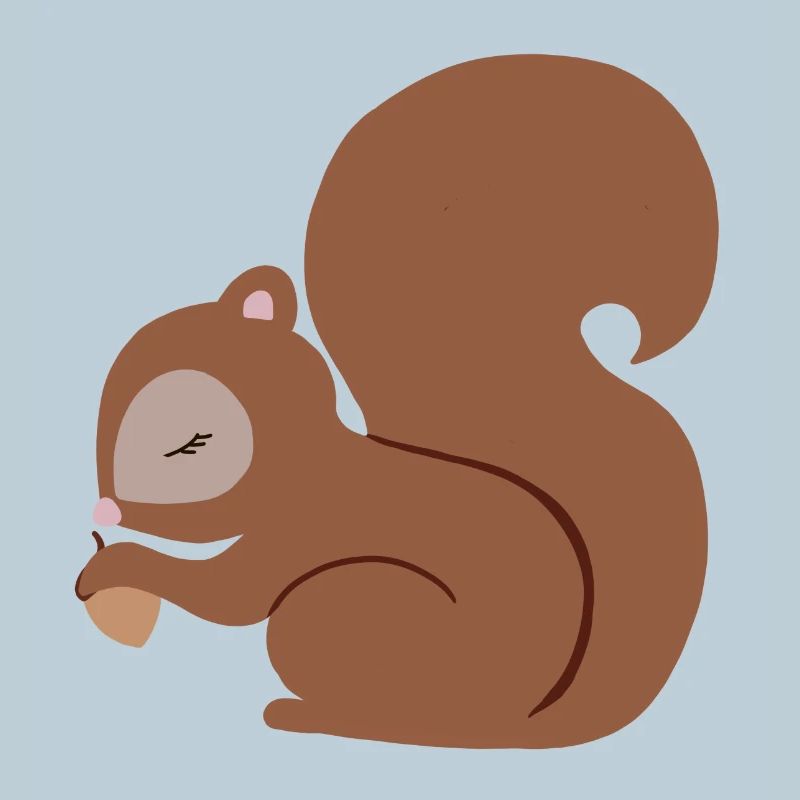 Eichhörnchen mit Eichel süß