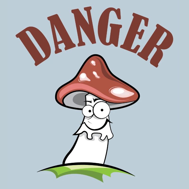 Toadstool danger symbol comic funny