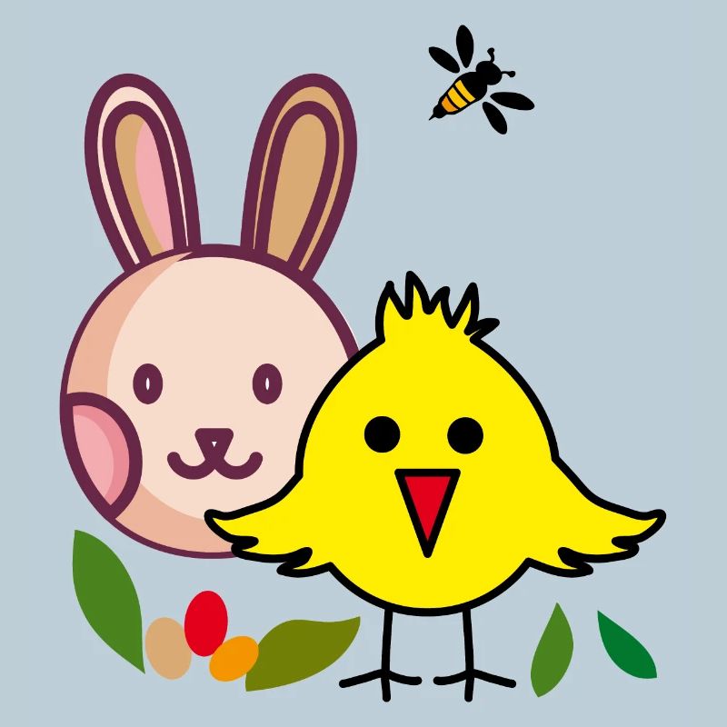 Easter bunny and chick