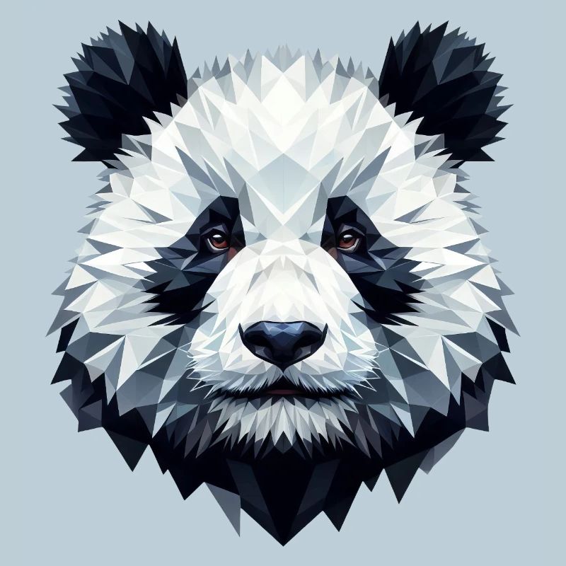 Panda Gesicht Polygon Kunst Geometrie