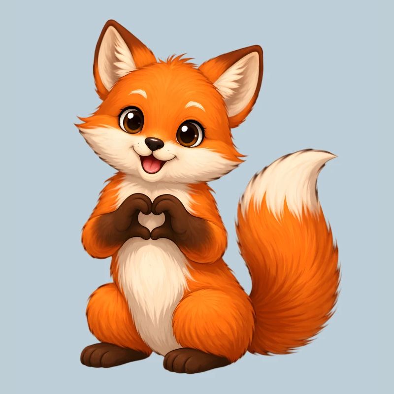 Forme de cœur de renard d’amour