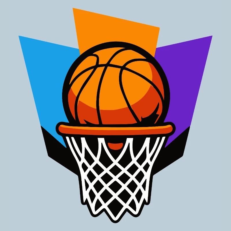 Conception graphique du dunk de panier de basket-ball