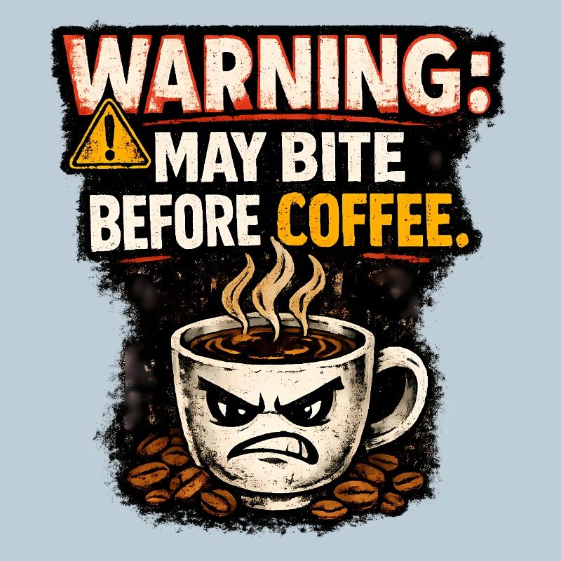 Warning May Bite Before Coffee Humor