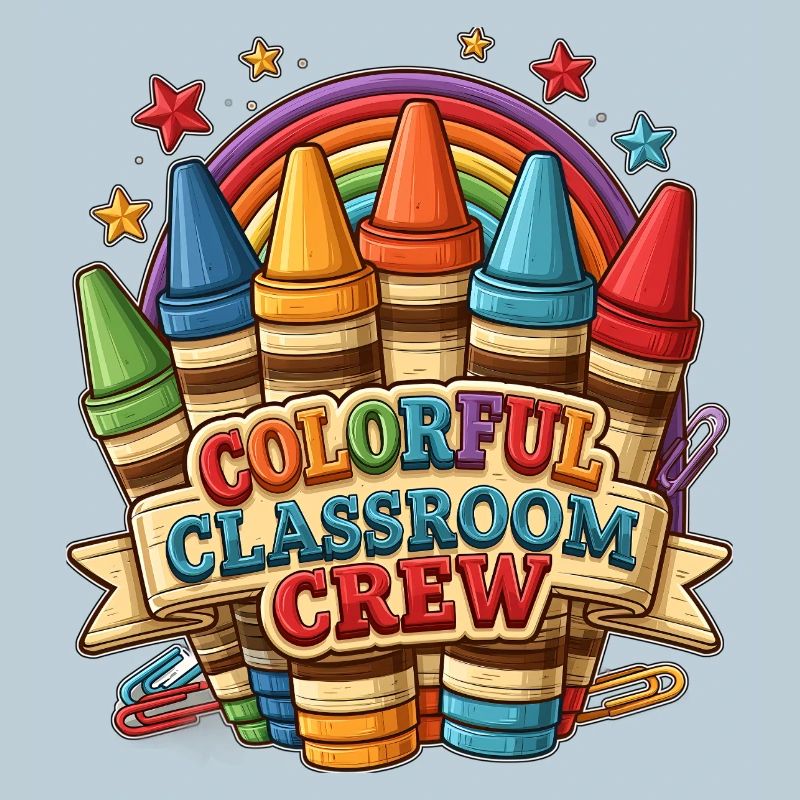 Farbenfrohe Klassenzimmercrew