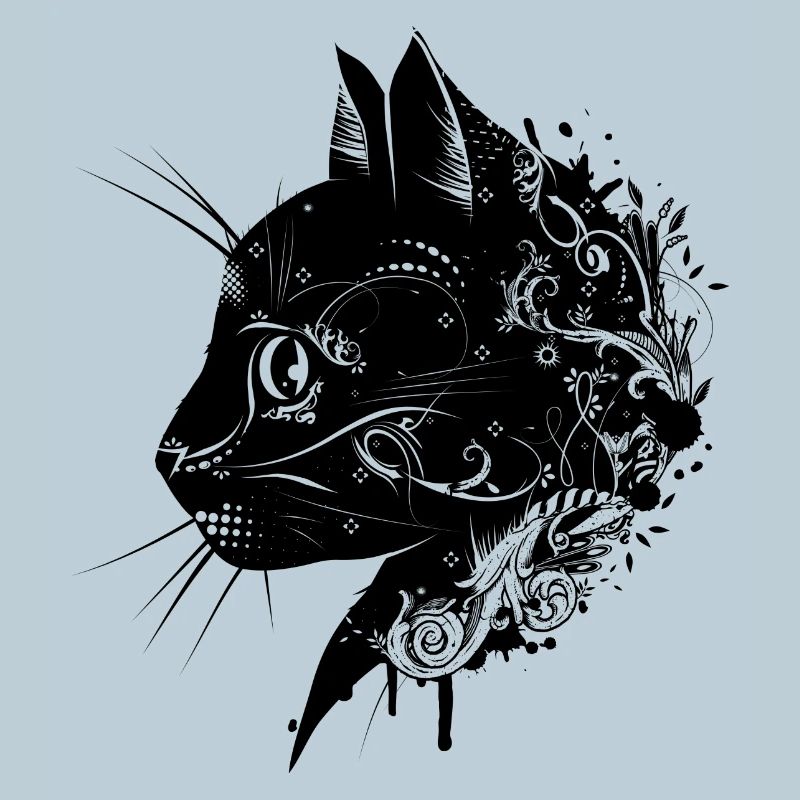 une tête florale d'un chat