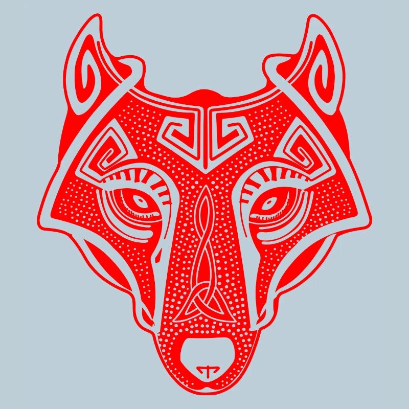Viking Wolf red transparent