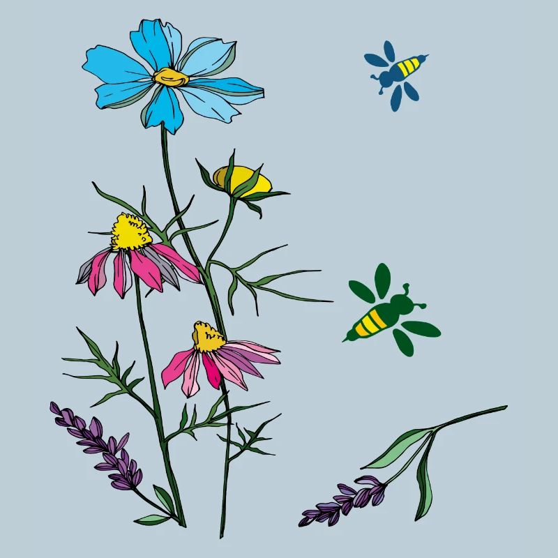 Herbs, chamomile, bees