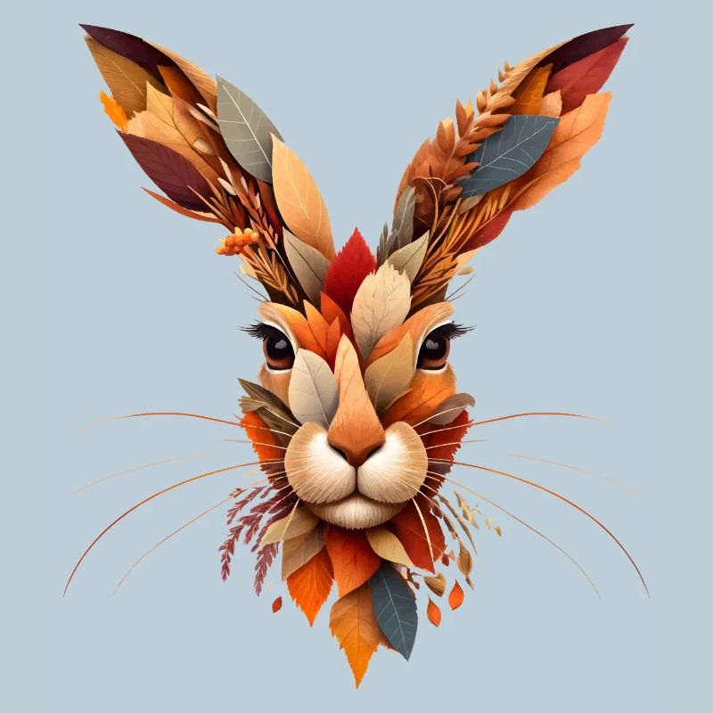 Un lapin, conçu à partir de différentes feuilles