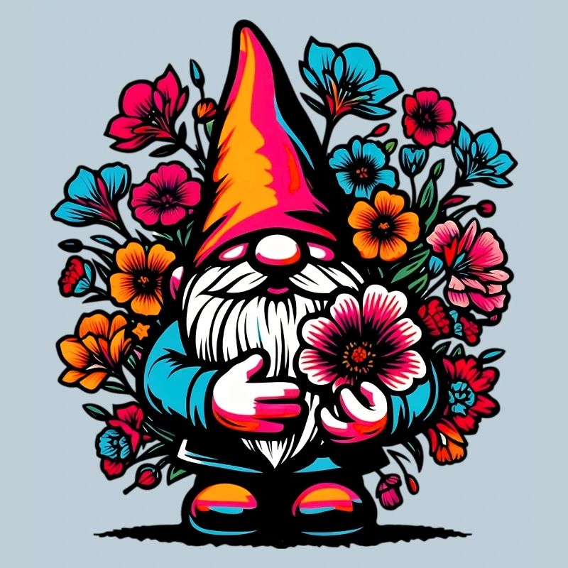 Zwerg mit Blumen
