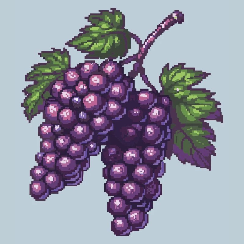 Pixel Raisins Violet Pixel Art