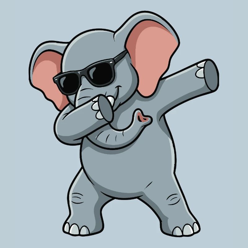Funny elephant in dab style