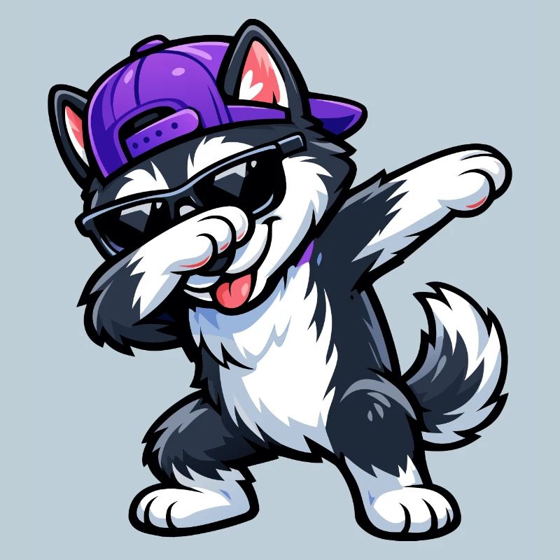 Dabbing Husky