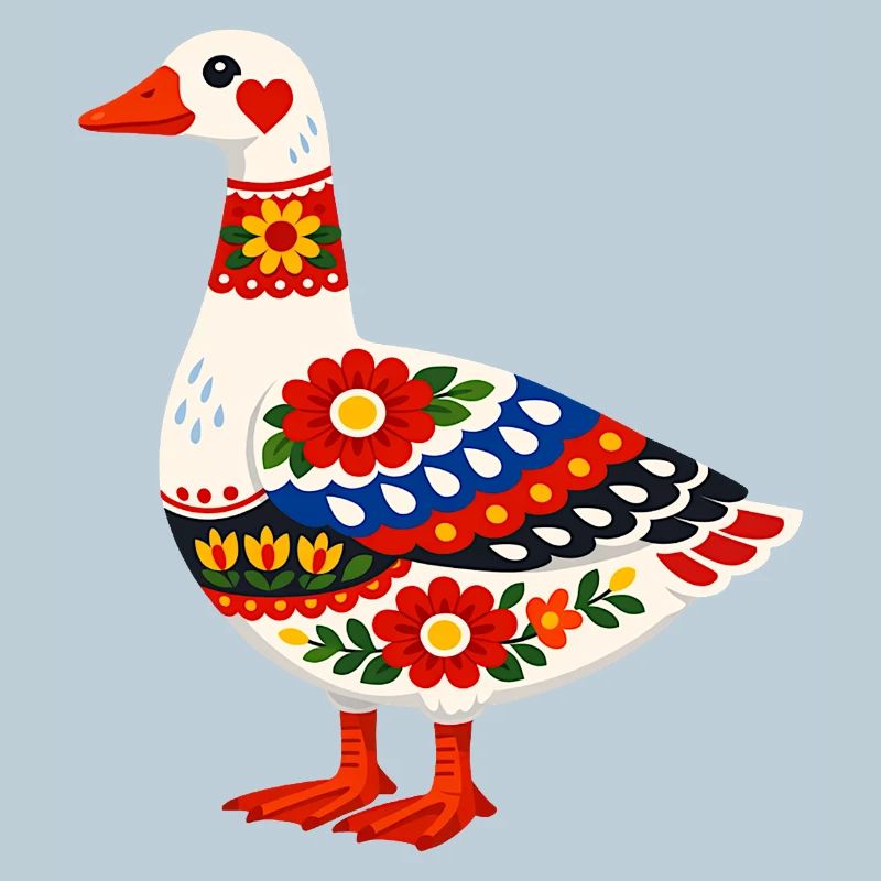 Bunte Gans im Volksstil