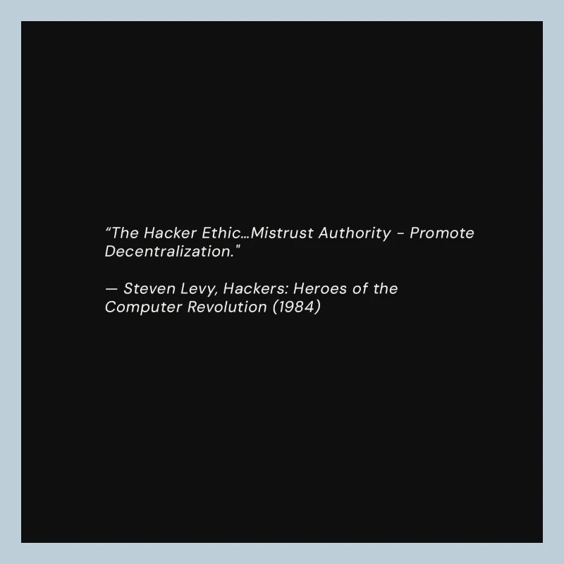 Hacker Ethics Quote on Black