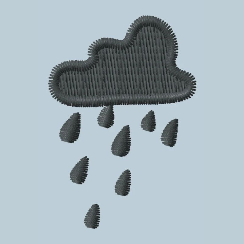 Rain Cloud Embroidered