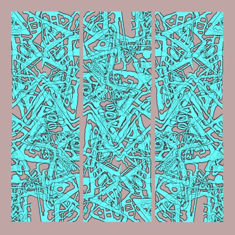 Turquoise Chaos Triptych
