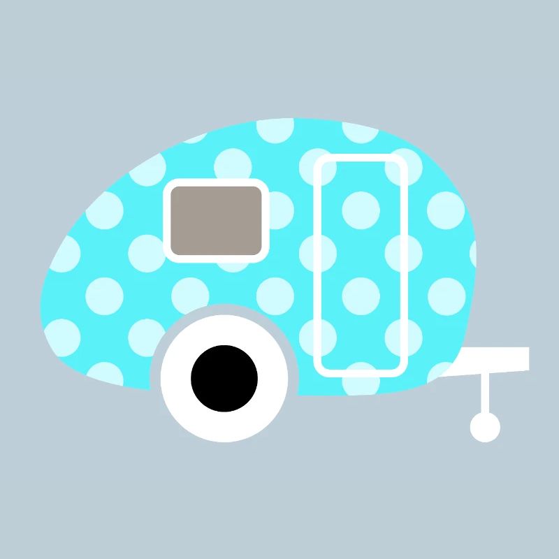 Caravan Dots Camping Points Camping, Vintage Rétro