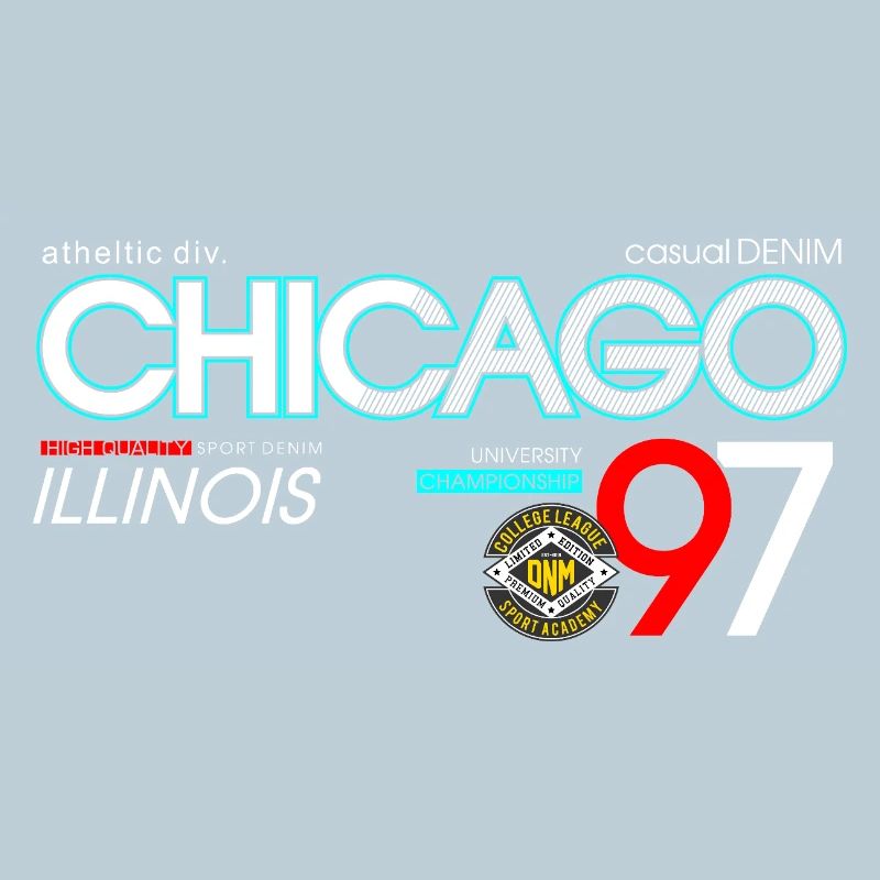 Conception typographique de la ville sportive de Chicago