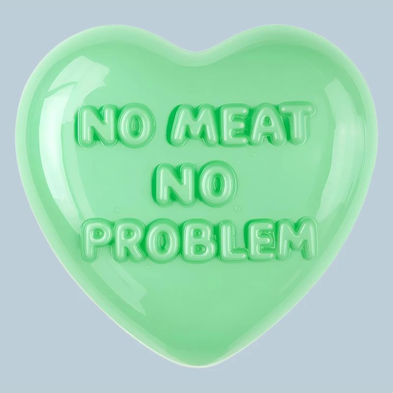 Pas de viande pas de problème design de coeur pastel