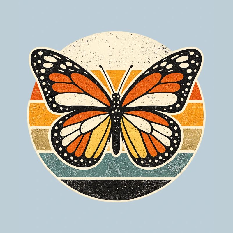 Butterfly Retro Sunset