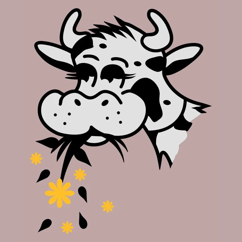 Cow eats bouquet