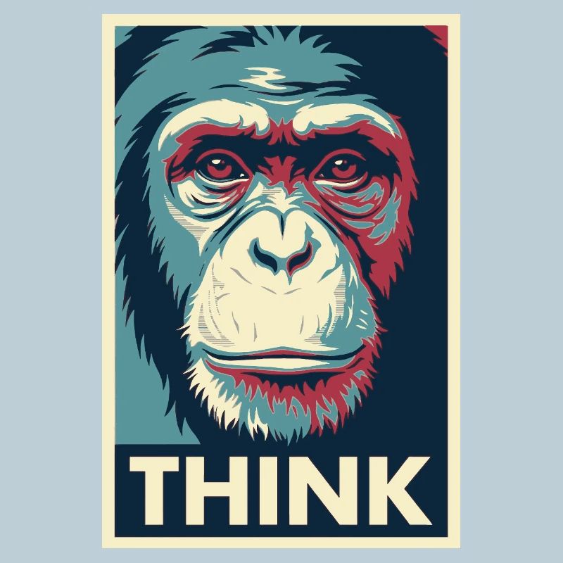 Affiche pop art Monkey Thinking