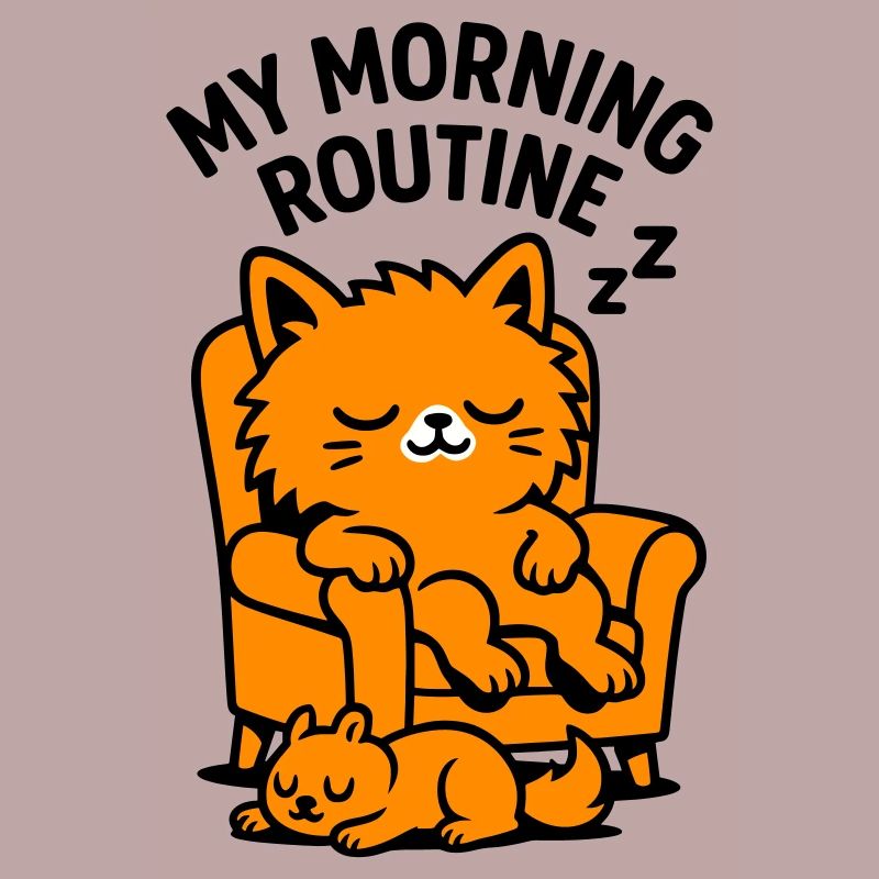 Routine matinale chat