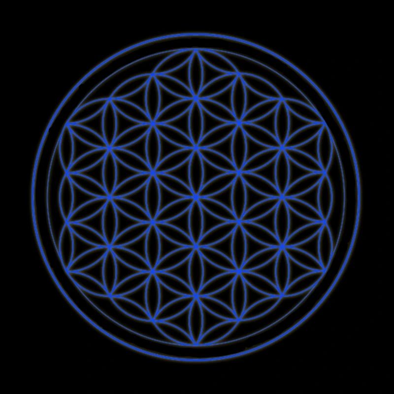 Blaugelb Blume des Lebens Kreis