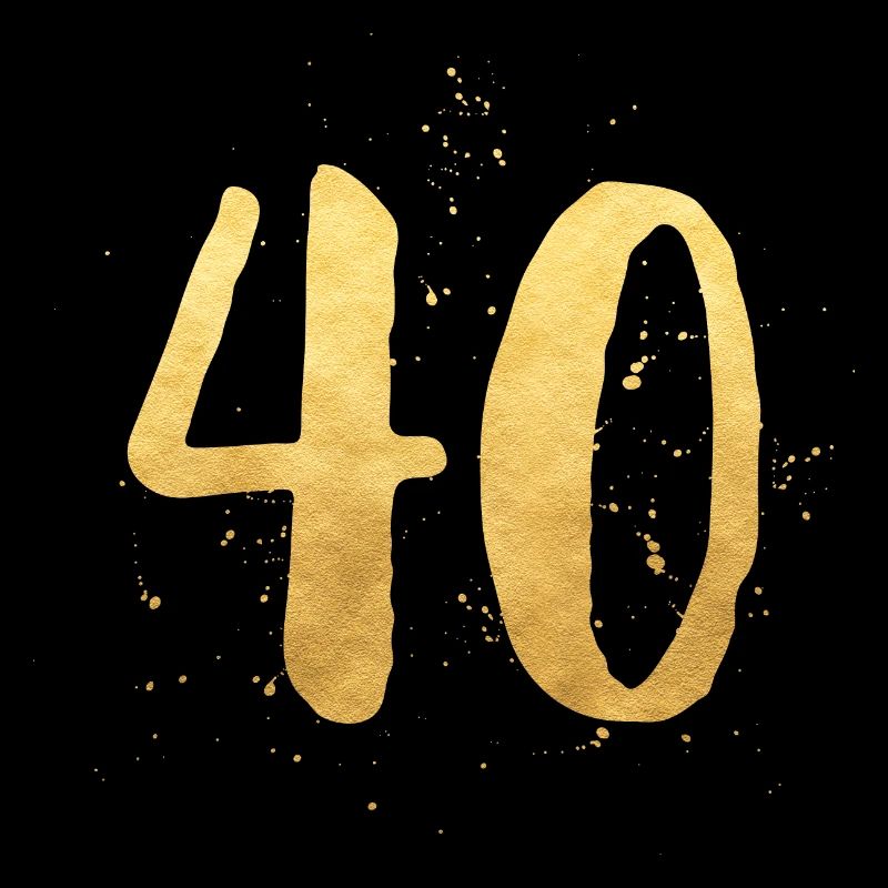 40 anniversaire d'or rond quarante