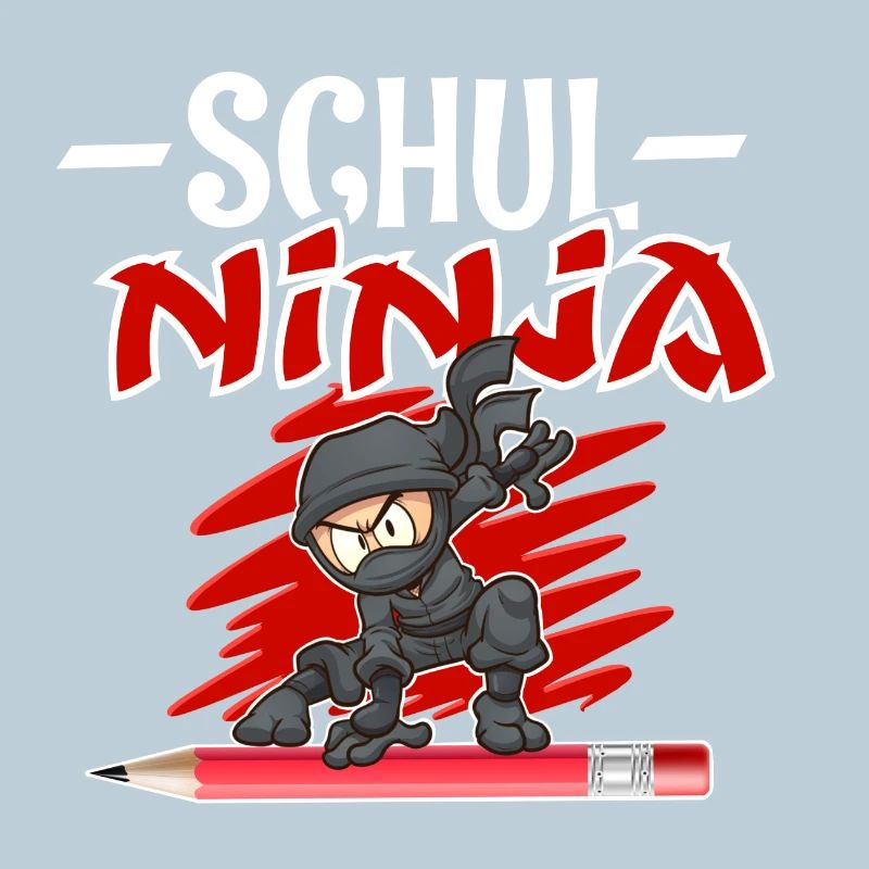 School ninja training schoolchild