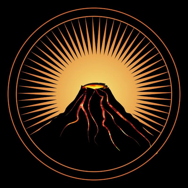 Vulkan Patch mit flüßiger Lava