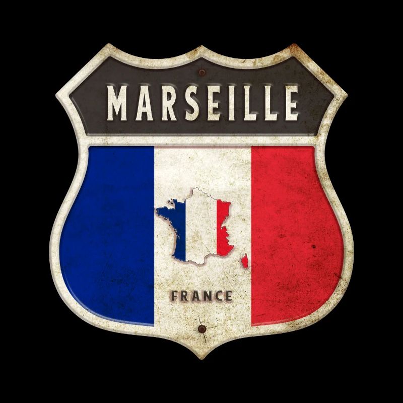 Marseille Frankreich Wappen Flaggen Design