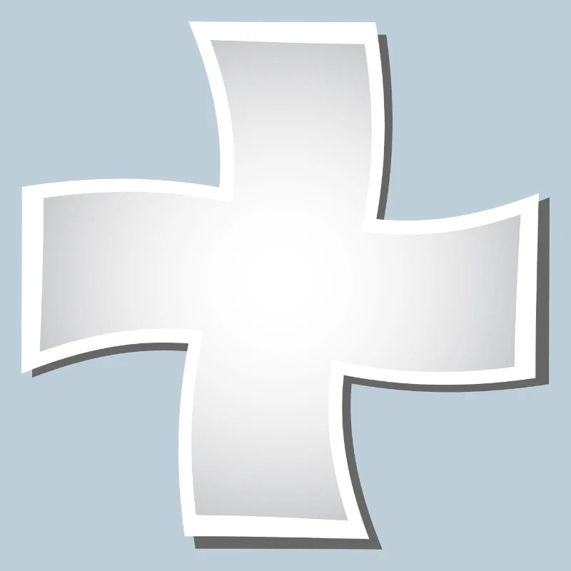 Silver swirling cross