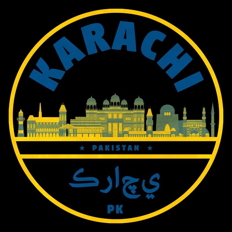 Emblème de la silhouette de Karachi Pakistan