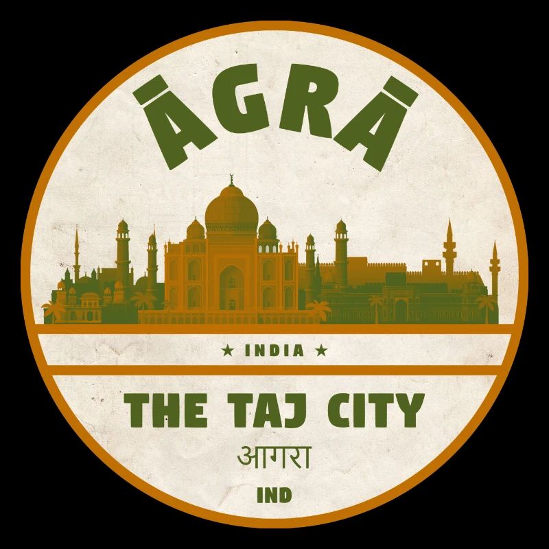 Silhouette de la ville d’Agra Taj
