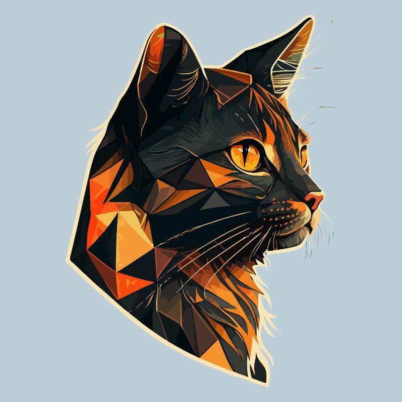 Chat stylisé, Géométrique