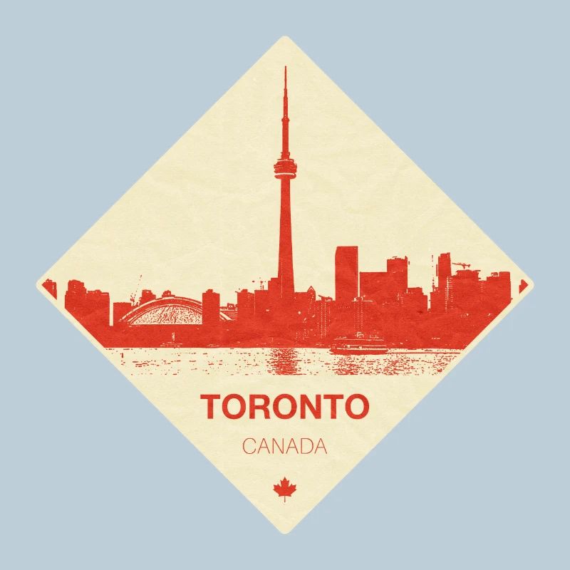 Toronto Skyline Red Vintage Diamond