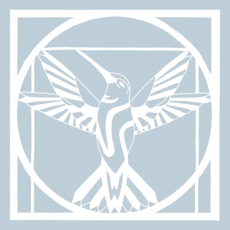 Vitruvianer weißer Vogel