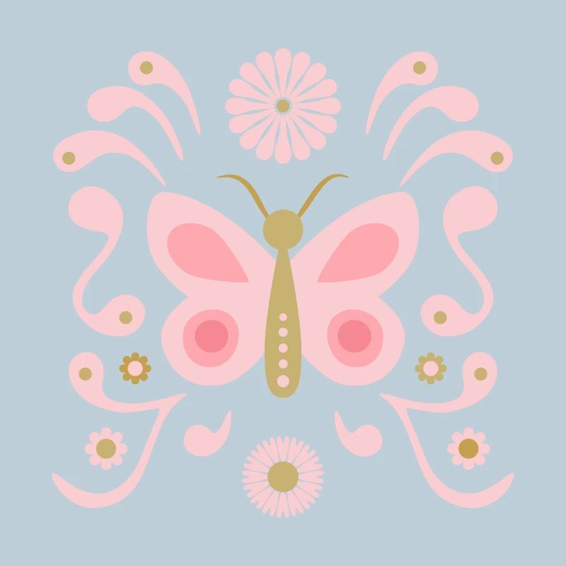 Boho Butterfly L Rose et Or