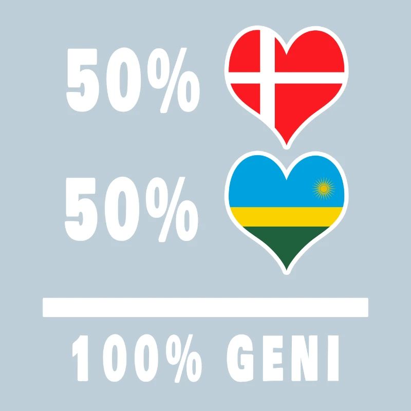 Rwanda and Denmark 100% genius flag
