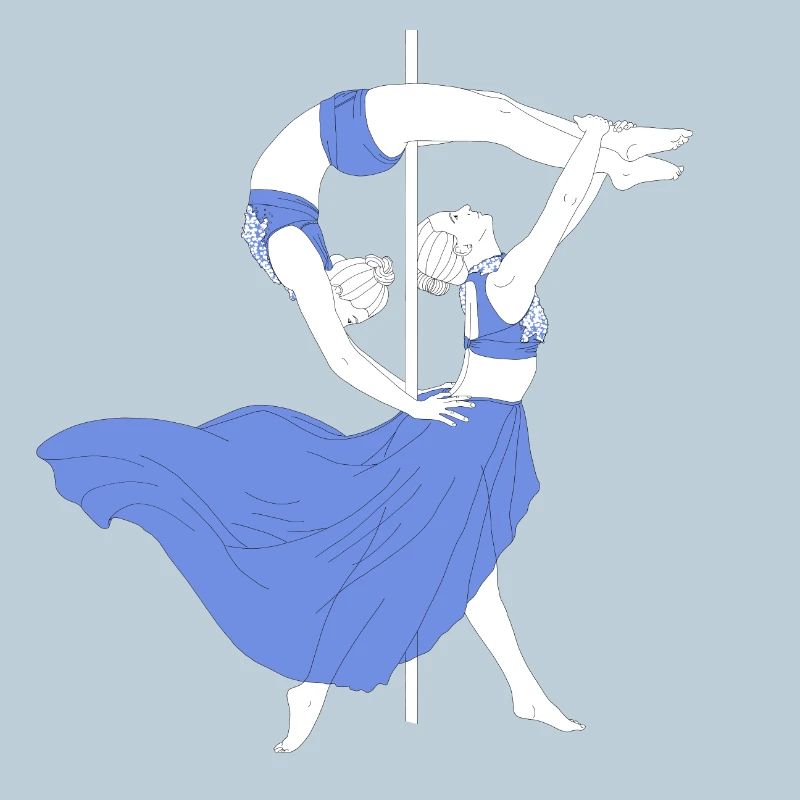 Pole Dance Blue Impression
